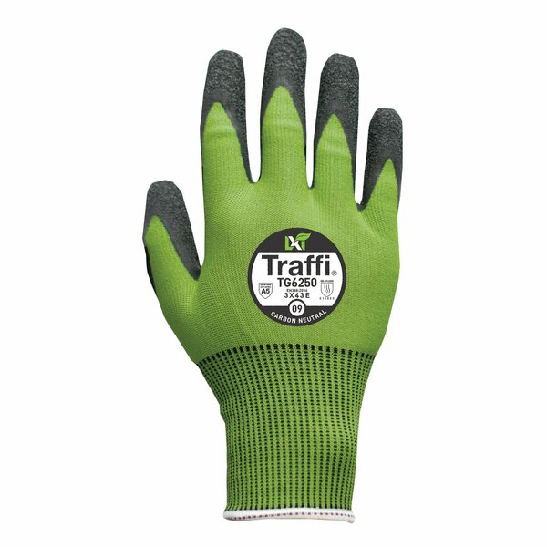 Traffi TG6250 LXT Cut A5 Crinkle Latex Glove, Size 9 TG6250-GR-9